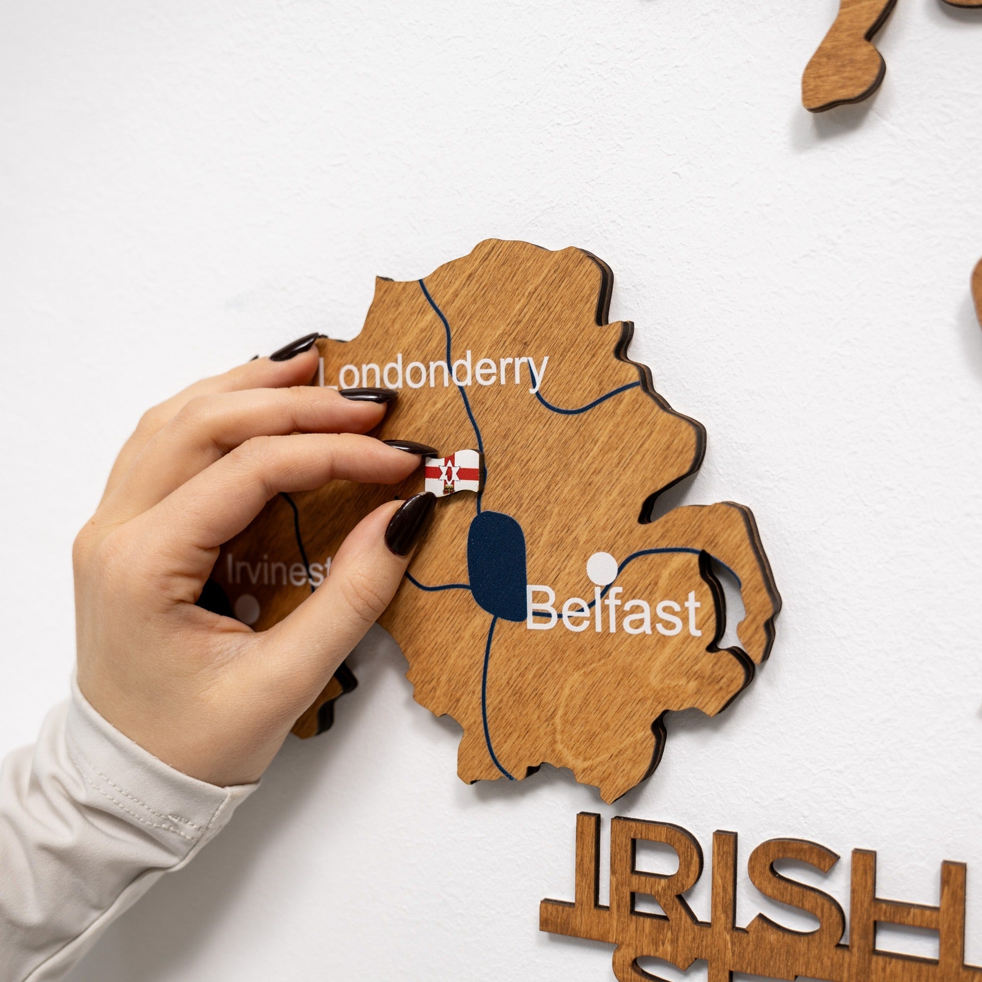 3D Wooden Map of the United Kingdom - Oak
