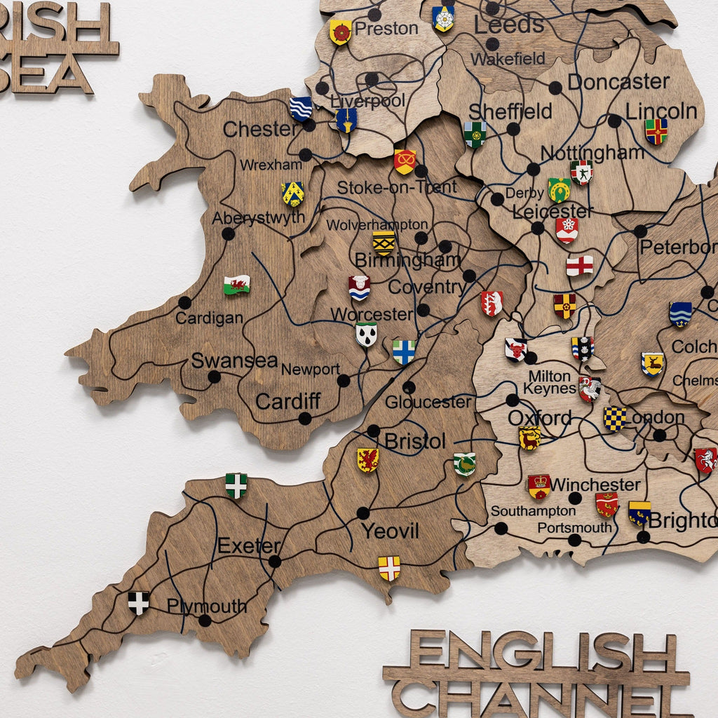 3D Wooden Map of the United Kingdom - Terra