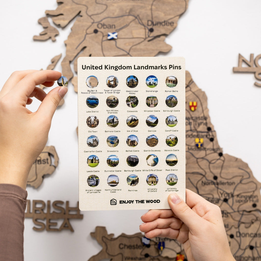 3D Wooden Map of the United Kingdom - Terra