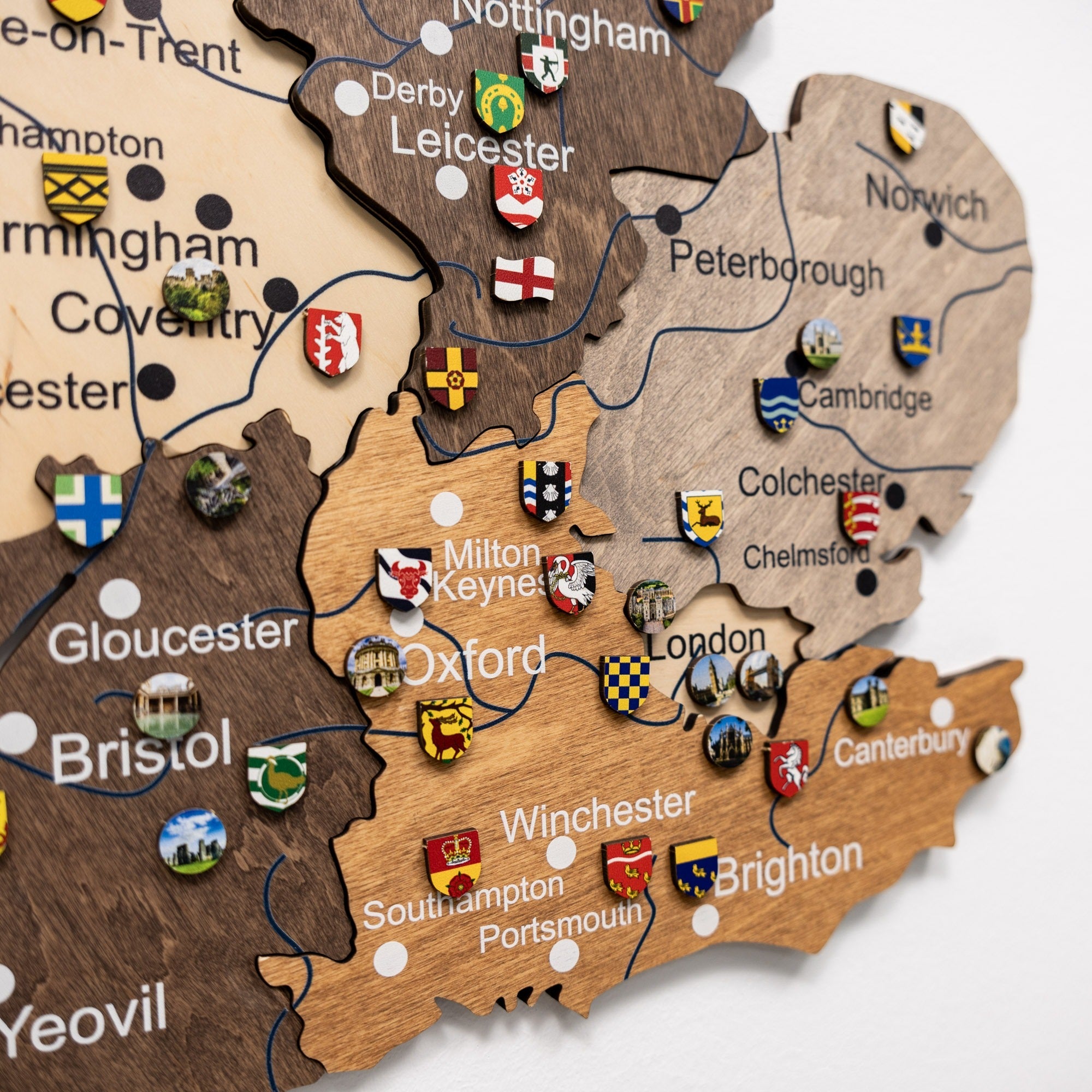 3D Wooden Map of United Kingdom - Multicolor