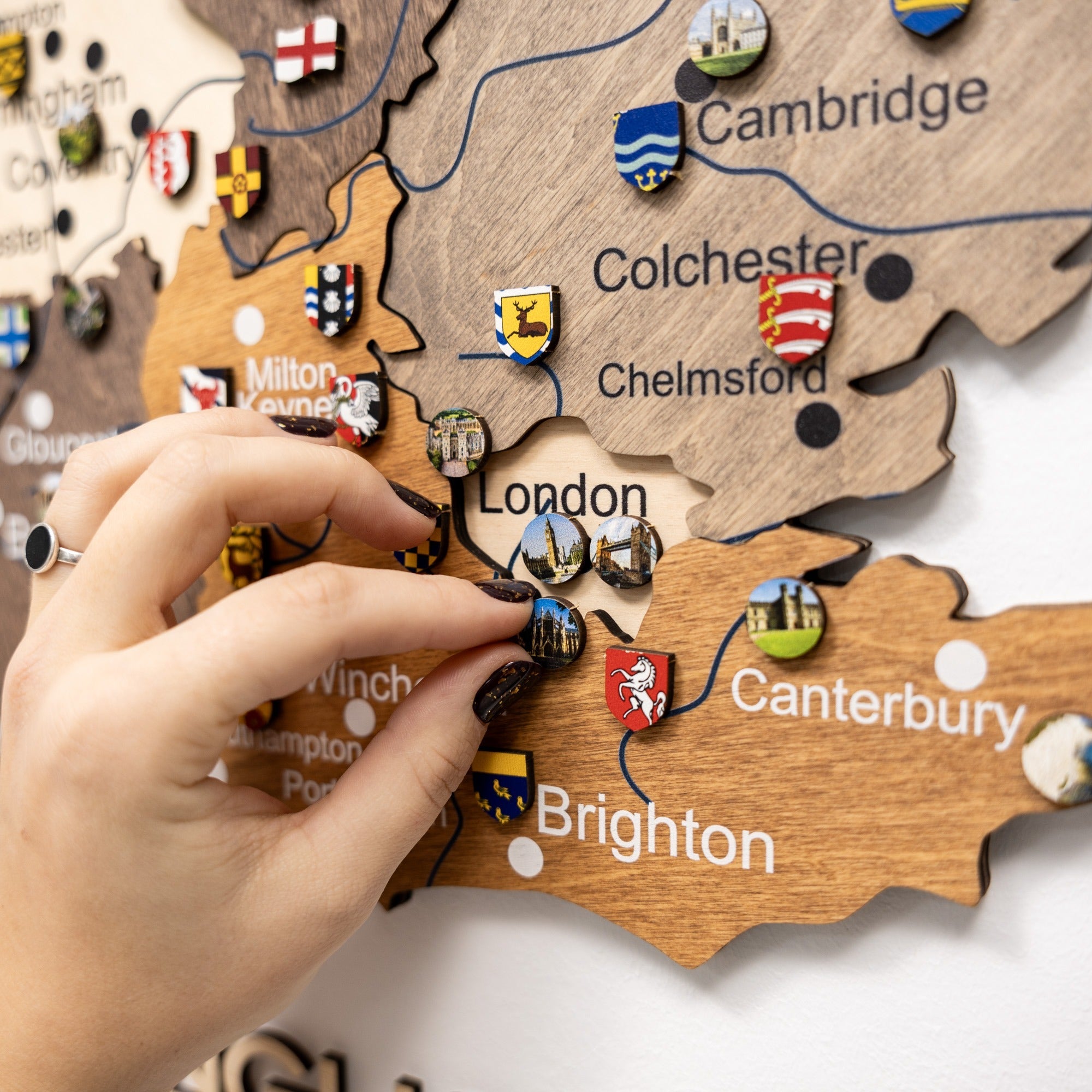 3D Wooden Map of United Kingdom - Multicolor