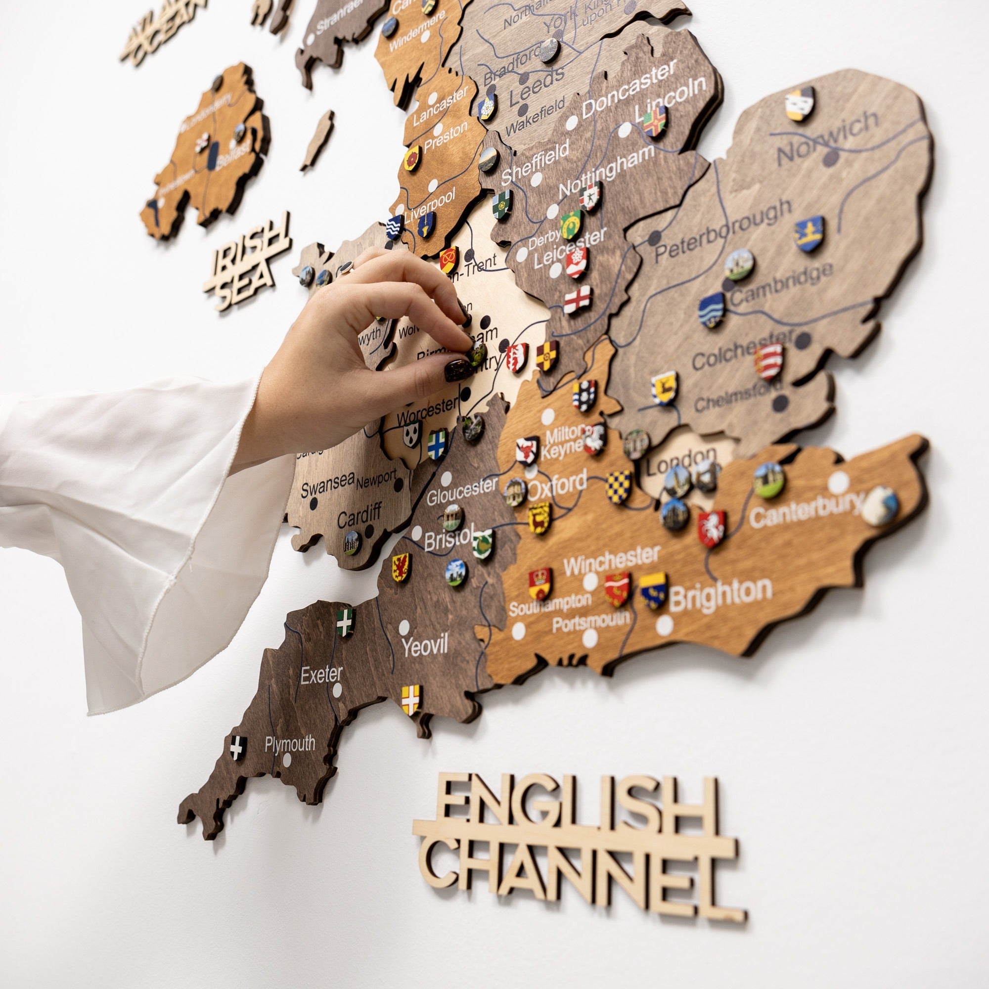 3D Wooden Map of United Kingdom - Multicolor